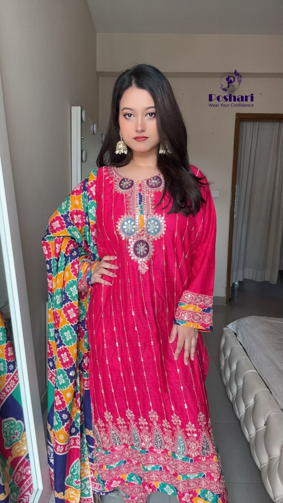 Gujrati printed cotton 3pc set